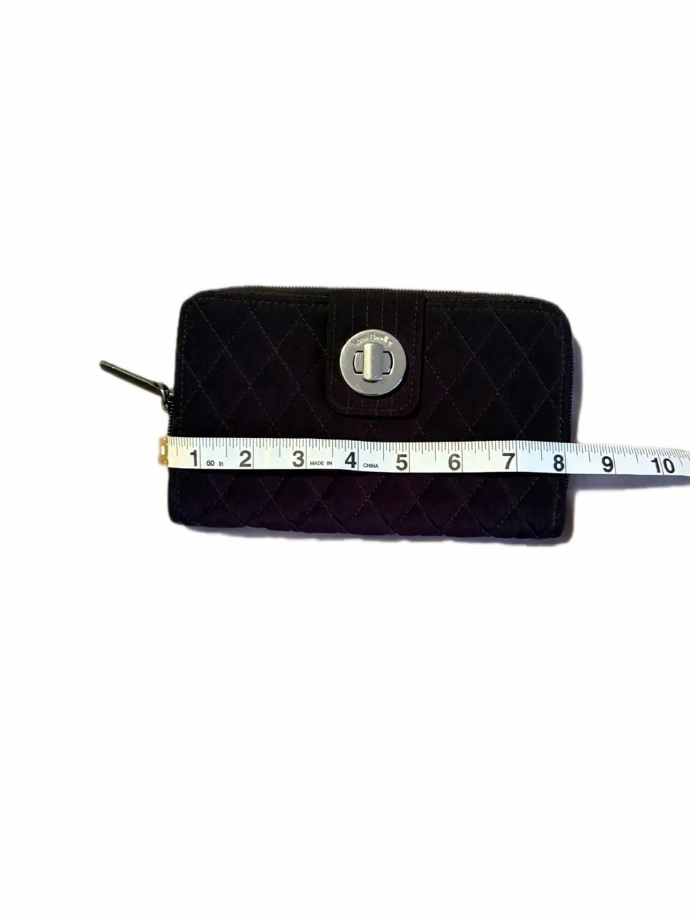 Vera Bradley Classic Black Turnlock Quilted Travel Wallet, RFID Protection,l - Picture 6 of 8